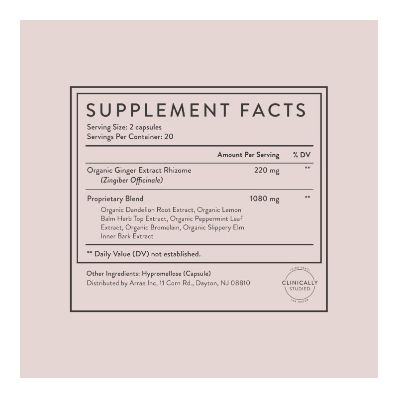 Arrae Bloat, Fast Acting Bloating Support Dietary Supplement Capsules – 40ct