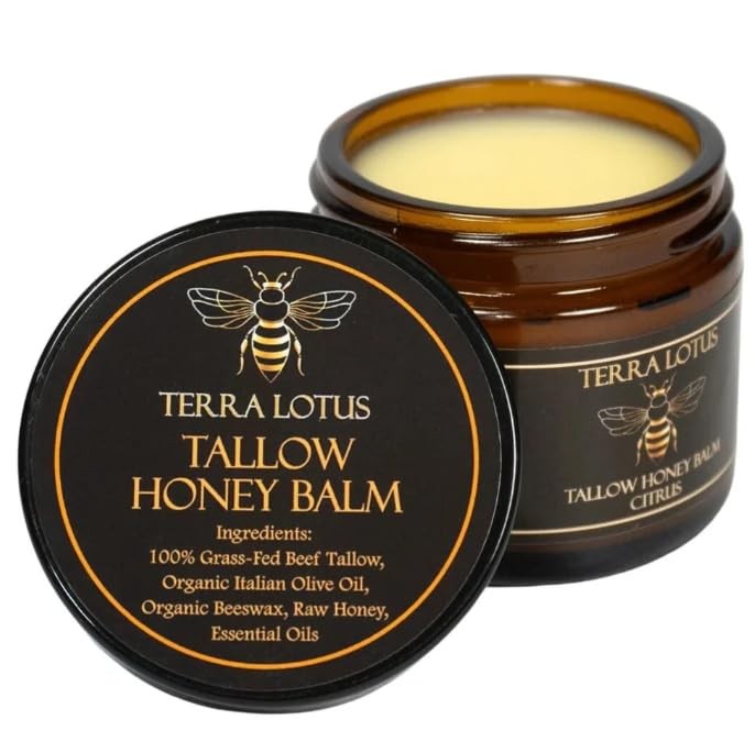 2 PACKS-NEW Organic Grass-Fed Beef Tallow Balm with Raw Honey-Moisturizing Cream