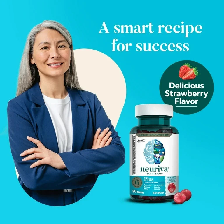 Neuriva® Plus Brain Health Gummies – Strawberry – 50 Ct – EXP 10/2026