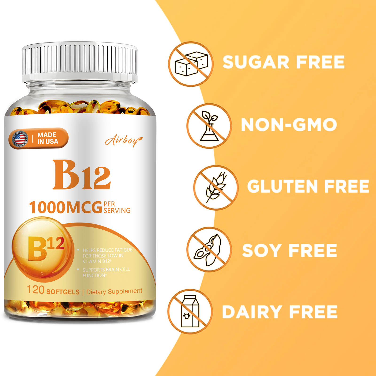Vitamin B12 Capsules 1000mcg – Boosts Energy Nervous System, Energy Metabolism