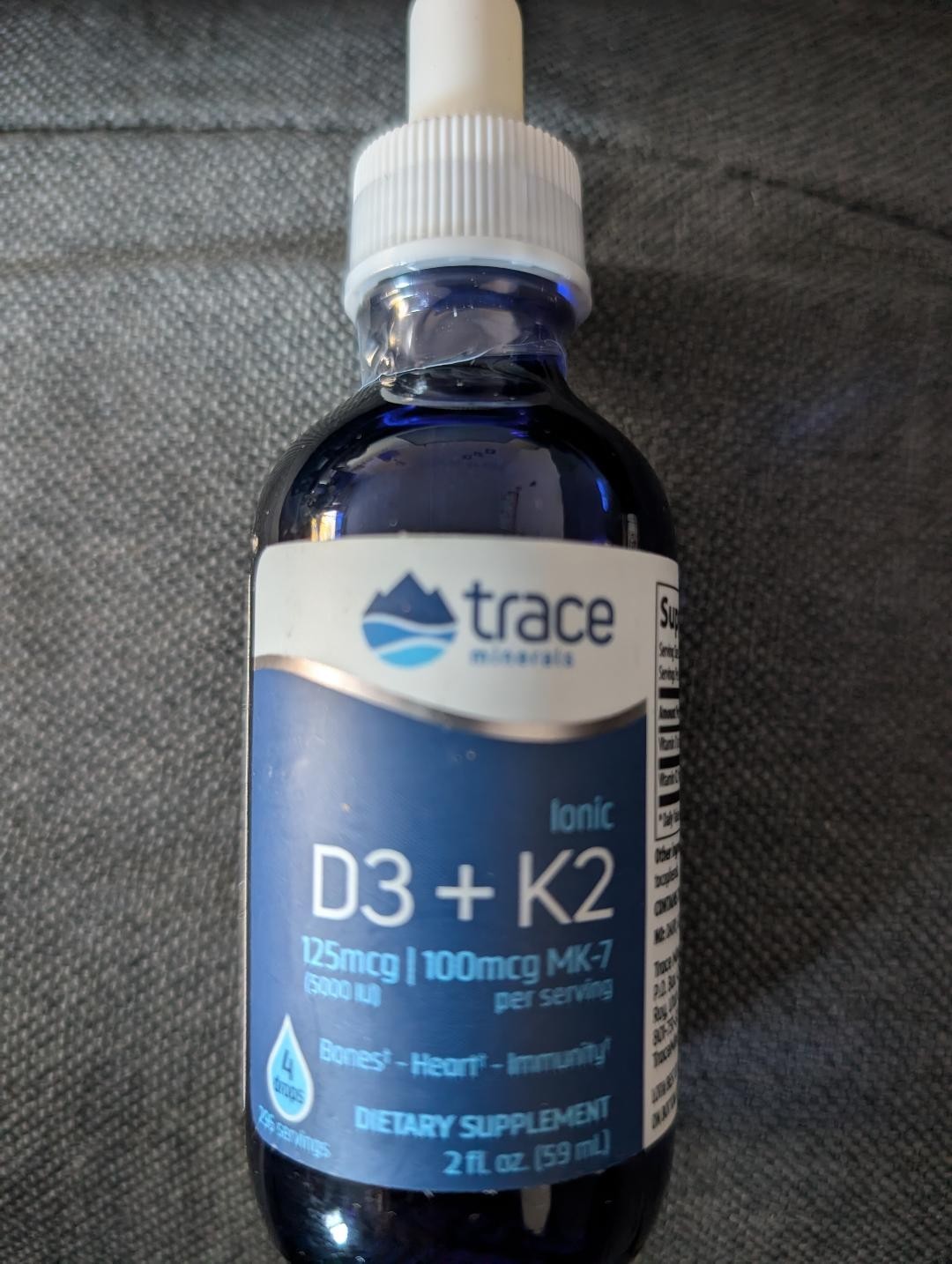 Trace Minerals Ionic D3 & K2 – 2 Oz Liquid. 01/2026