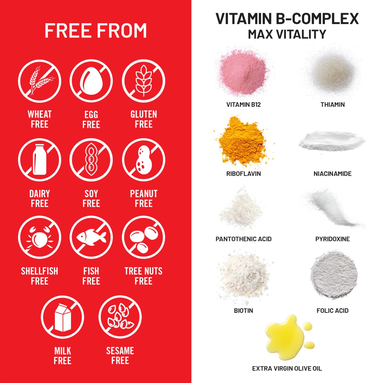 Vitamin B Complex for Women and Men – with Folic Acid Biotin B1 B2 B3 B6 B12, 60