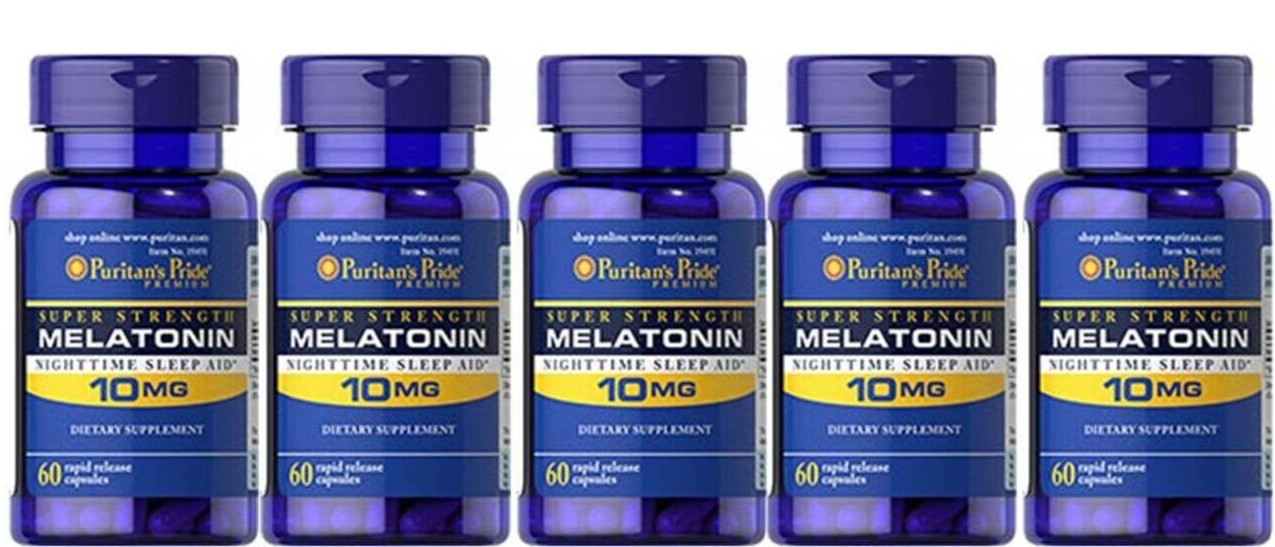 Melatonin 10 Mg 2 Bottles X 60 softgels= 120 rapid release capsules made in USA