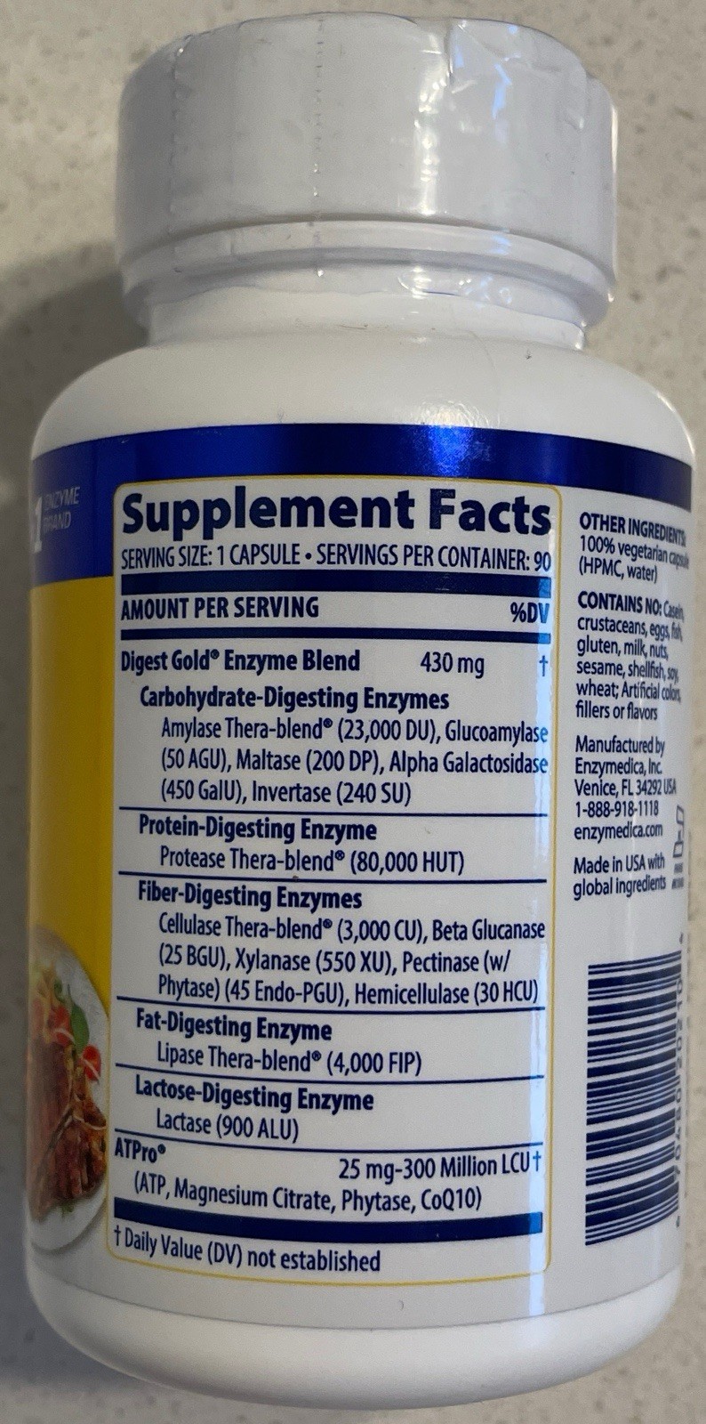 Enzymedica Digest Gold Maximum Strength – 90 Capsules – Expires 2027/2028
