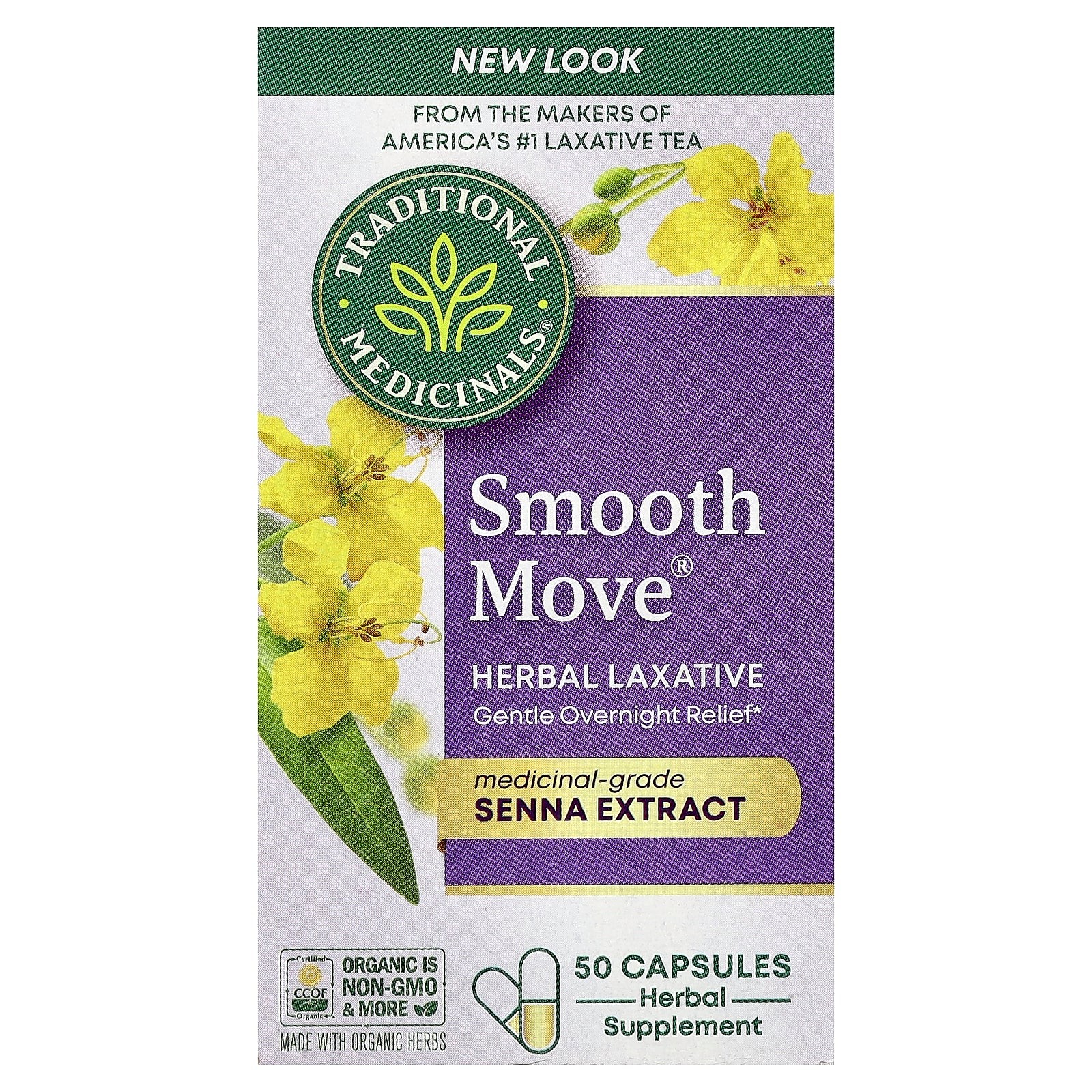 2 X Traditional Medicinals, Smooth Move® Capsules, Senna, 50 Capsules