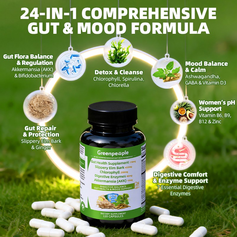 Gut Health Supplement with Probiotics Digestive Enzymes for 120-600ct