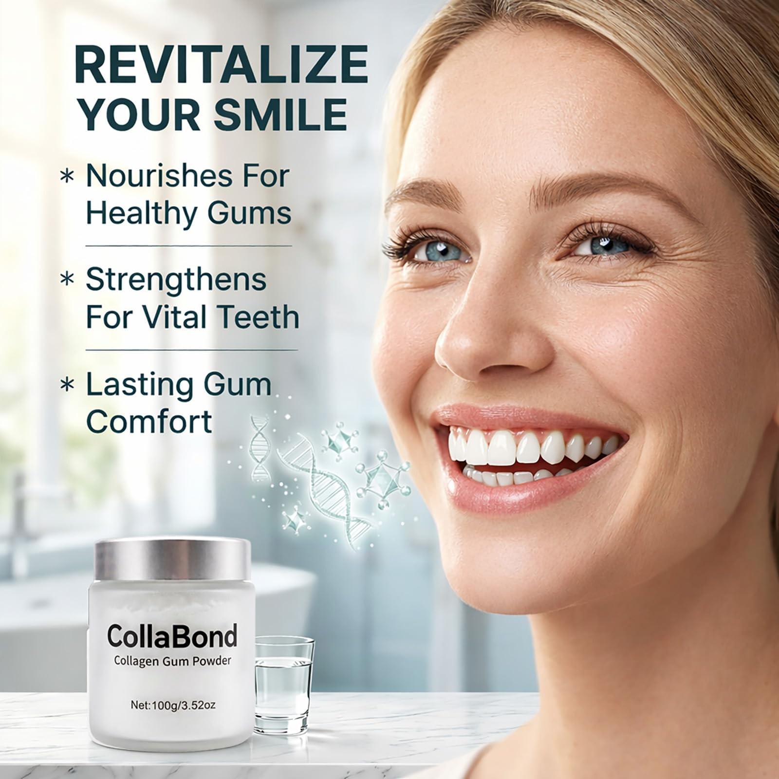 Collagen Powder for Gums, Collagen Brushing Tooth Powder with Nano-Hydroxyapa…
