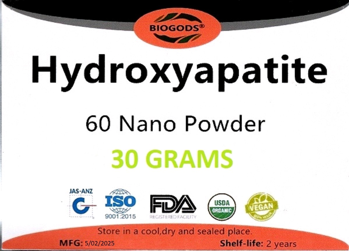 NANO HYDROXYAPATITE Food Grade 99.95% Pure Teeth, Bone, Tooth Powder 1oz/30g