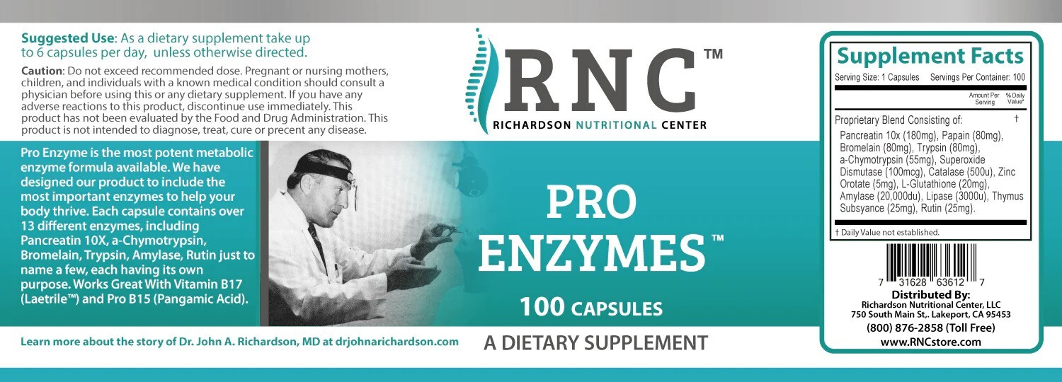 Pro Enzyme (Metabolic Enzyme) – 100 Capsules, Bottle