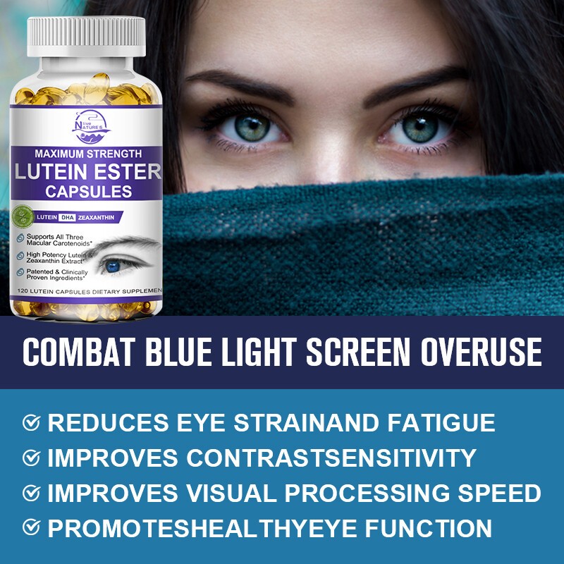 120Pcs Eye Vitamins Lutein,Zeaxanthin,Relief Eye Strain,Vision Health,Supplement