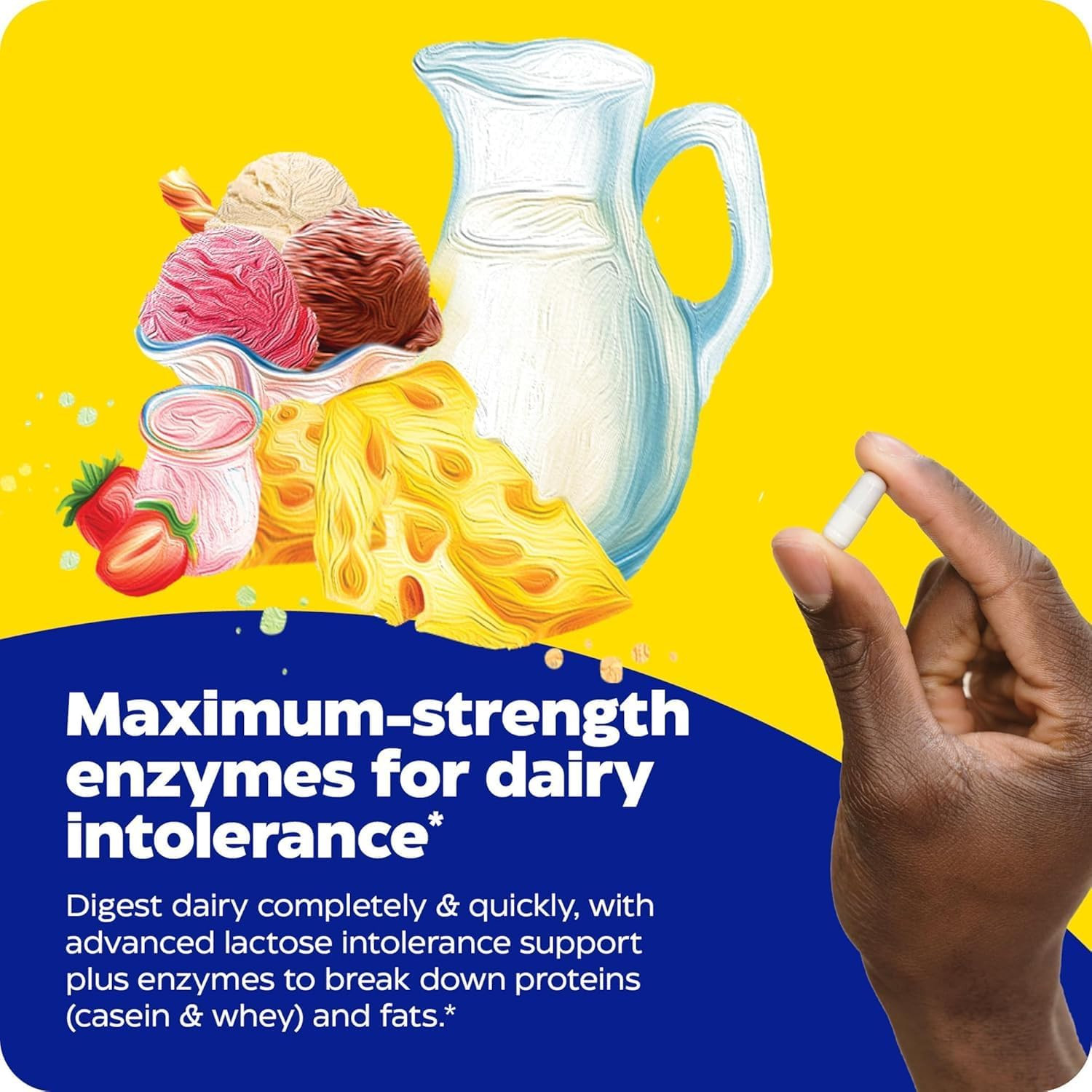 Enzymedica Lacto Max Strength – Dairy Intolerance Digestive Enzymes 30 Capsules