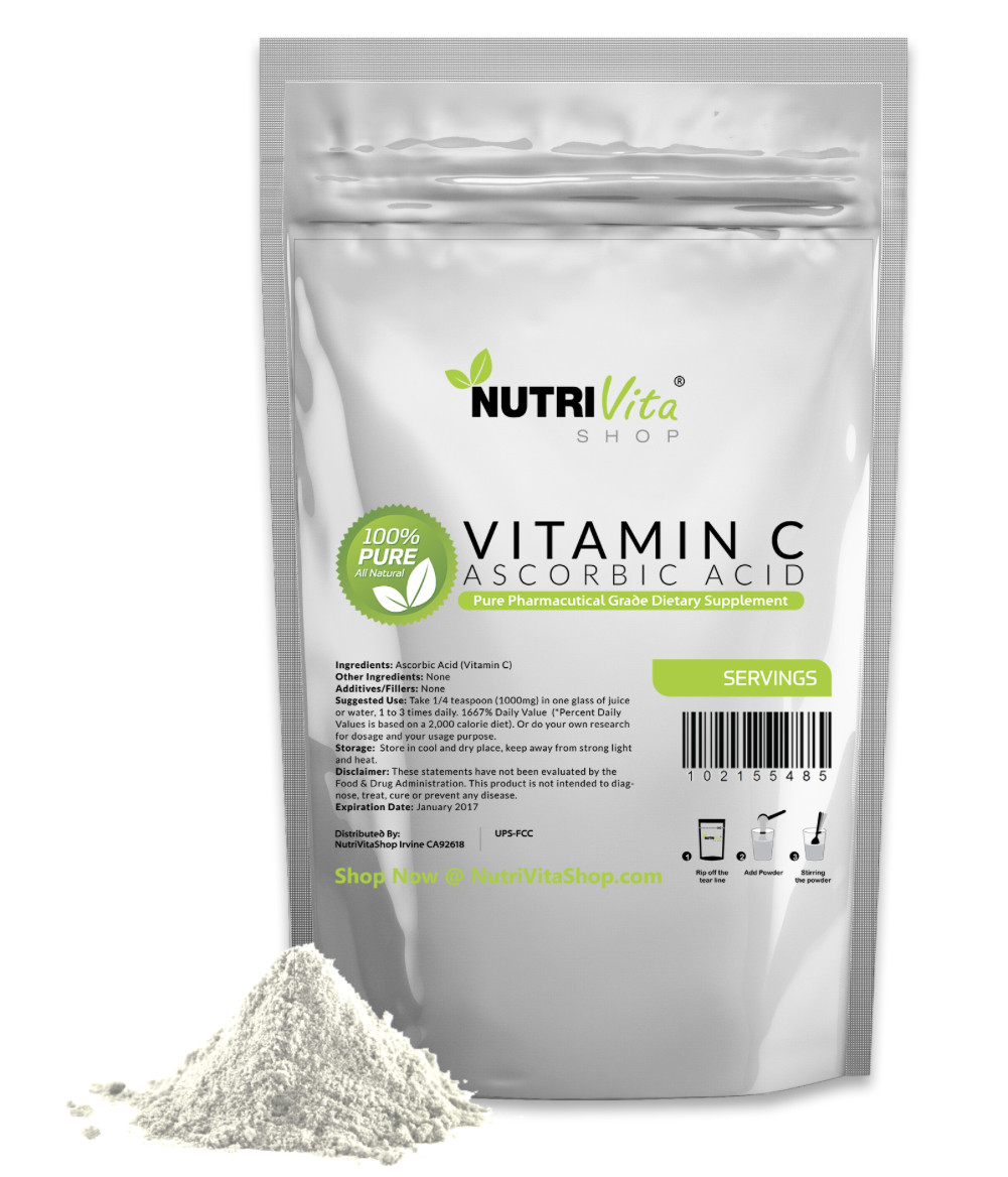 2.2 lb (1000g) 100% PURE Ascorbic Acid Vitamin C Powder USP NonGMO USA VEGAN