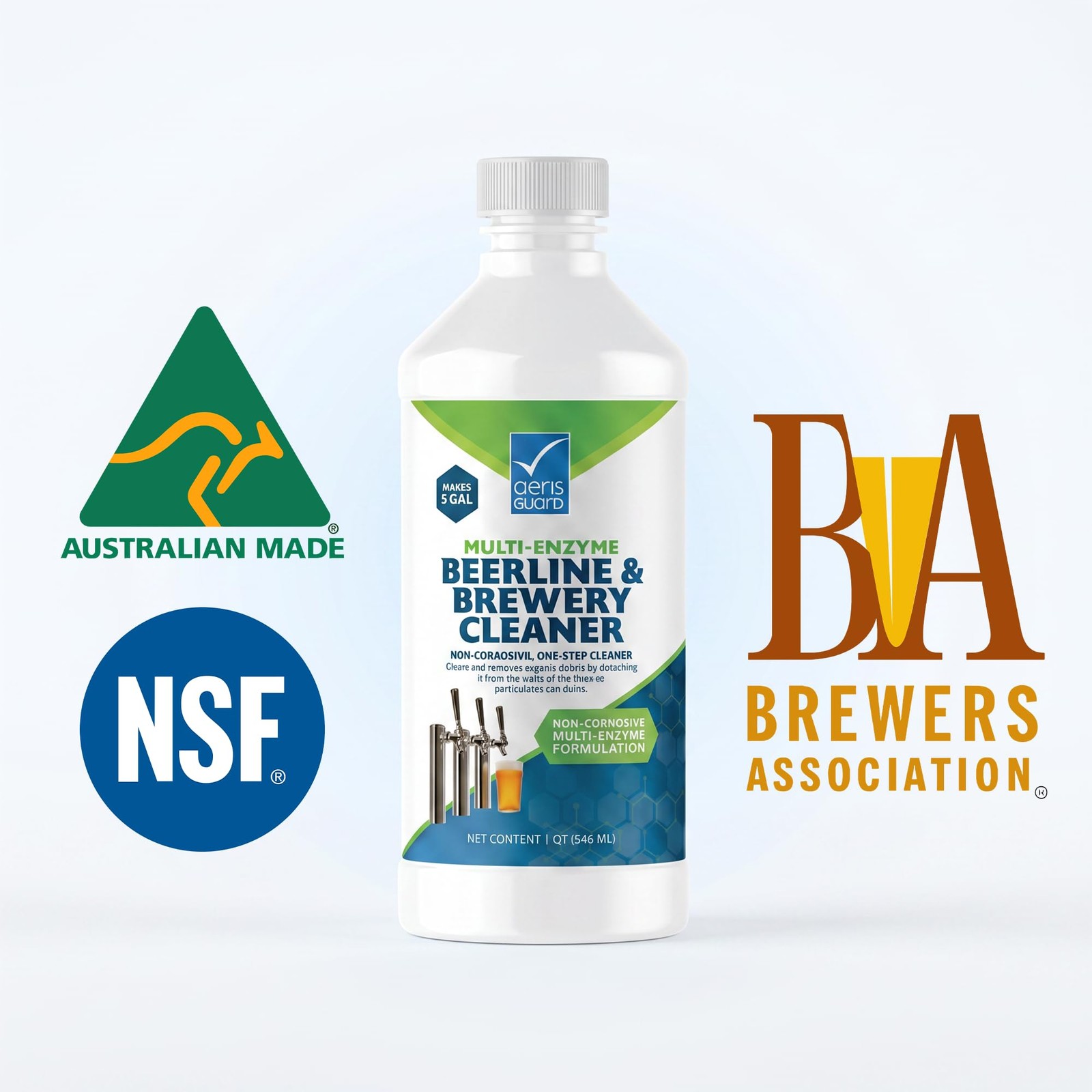 Aerisguard Multi-Enzyme Beer Line Cleaner Non-Corrosive Enzymatic Kegerator