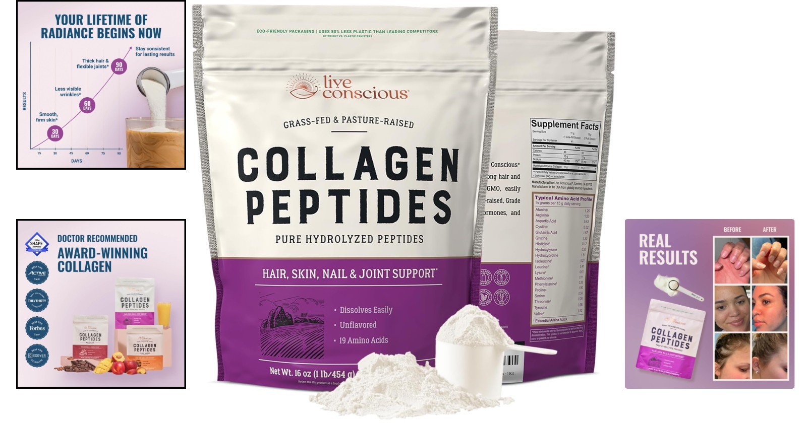 Revitalize & Shine: Naturally-Sourced Collagen Powder for Youthful Skin, Hair…