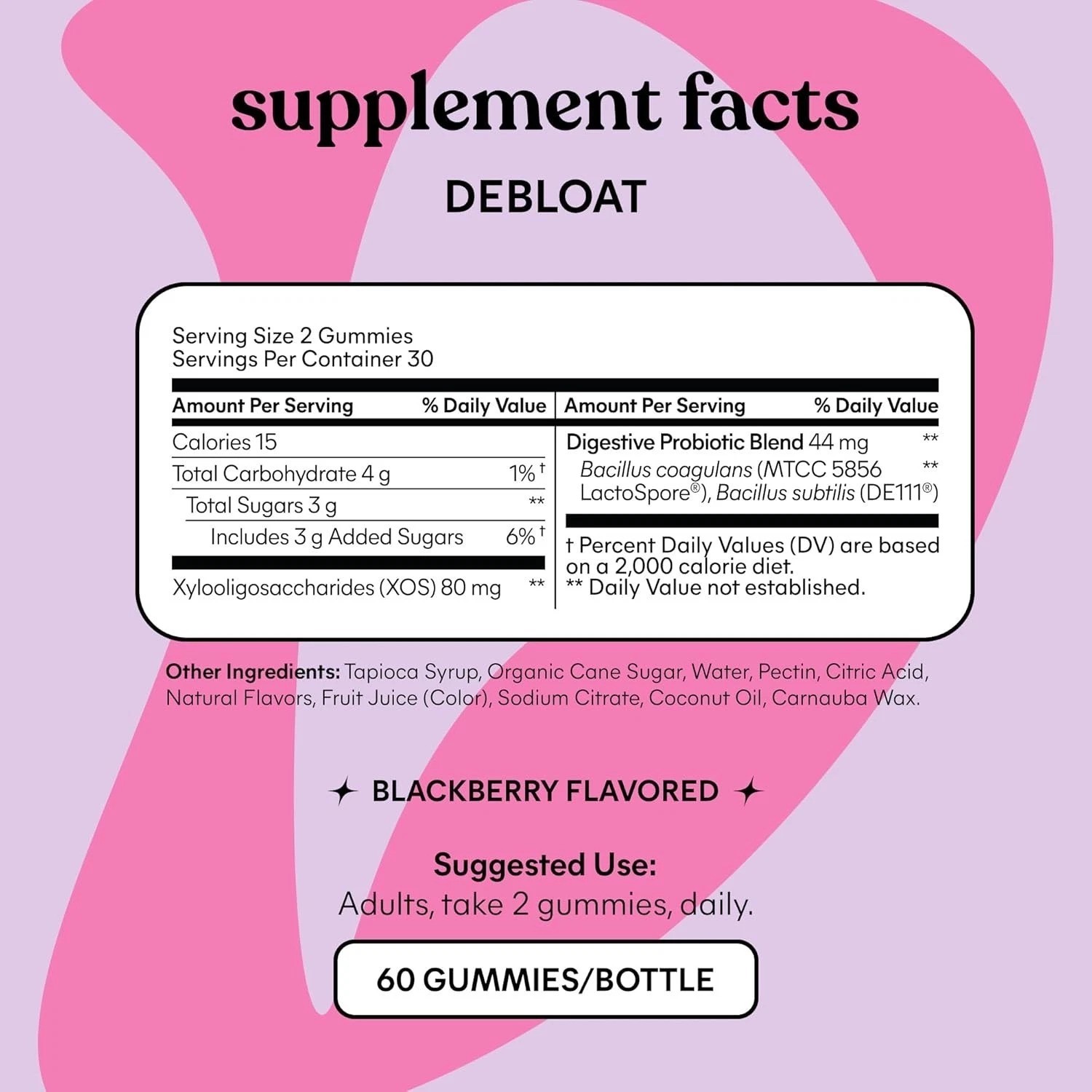 Debloat – Digestive & Gut Health Gummies with 2 Clinically Studied Probiotics…