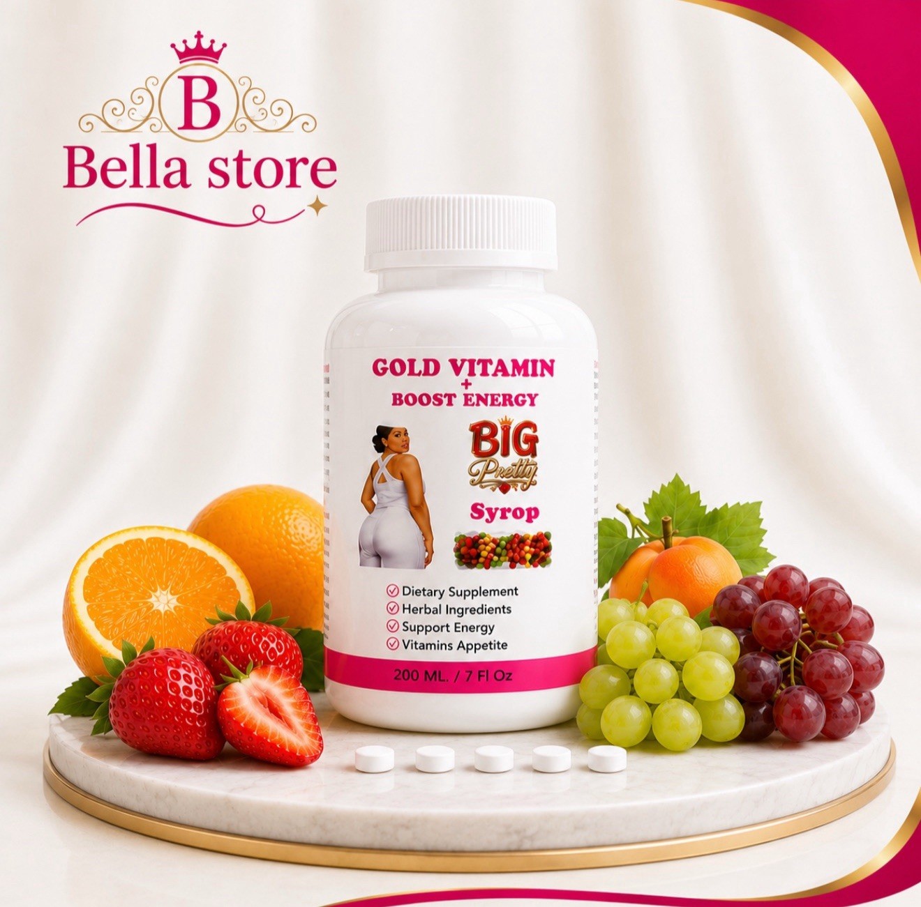 Bella store Herbal Vitamin Energy Support Tablets 60 Count 500 mg