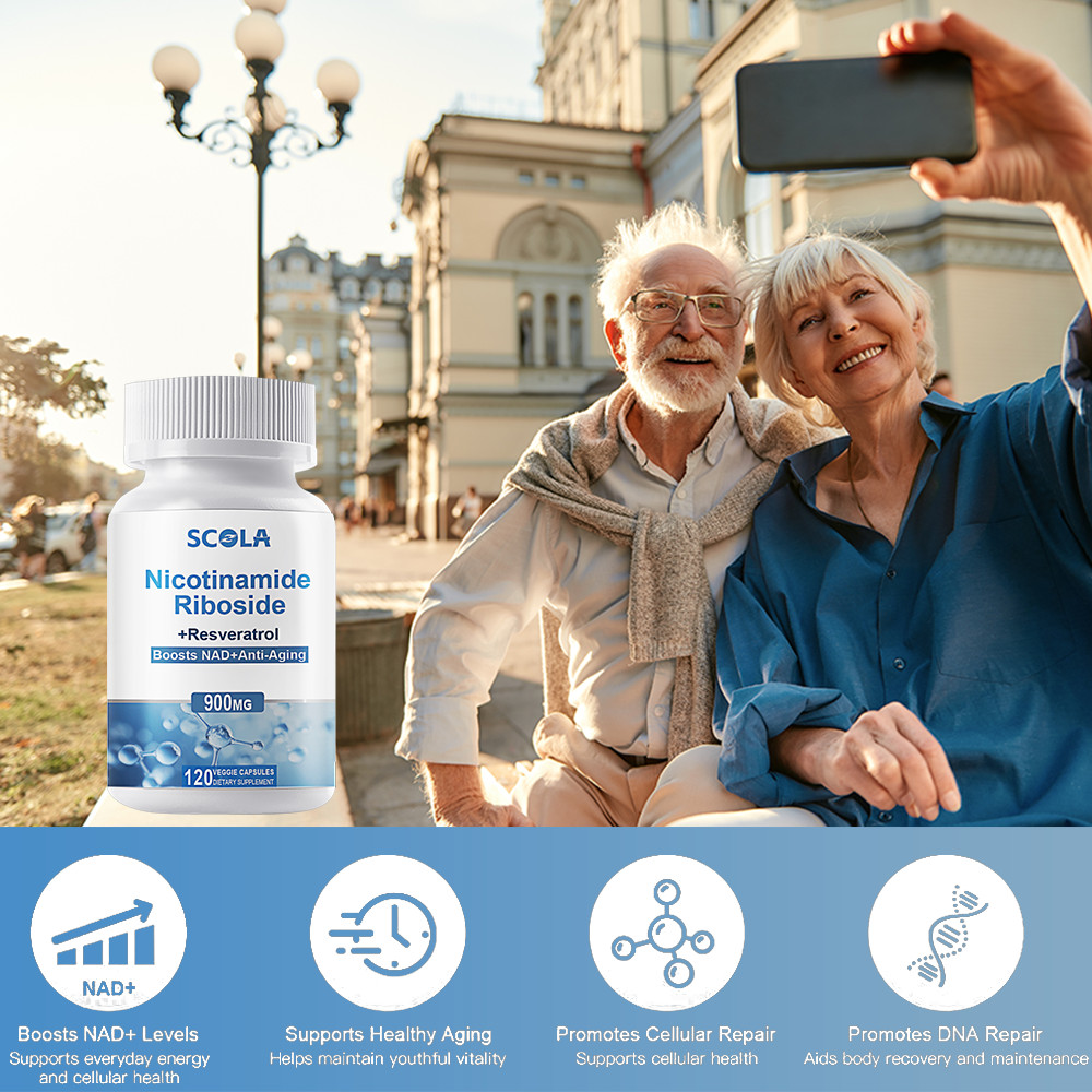 NAD+ Supplement 900mg Nicotinamide Riboside+Resveratrol Anti-Aging 120 Capsules
