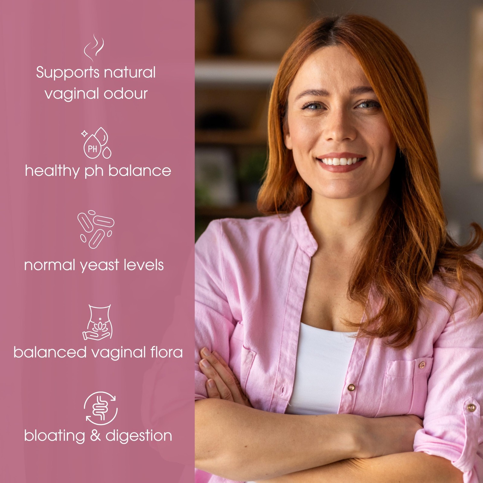 Vaginal Probiotics 60 Capsules with Cranberry – pH Balance & Odor Support