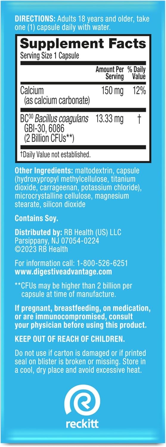 Schiff Digestive Advantage Daily Probiotic Supplement Immune Health Capsule 30ct