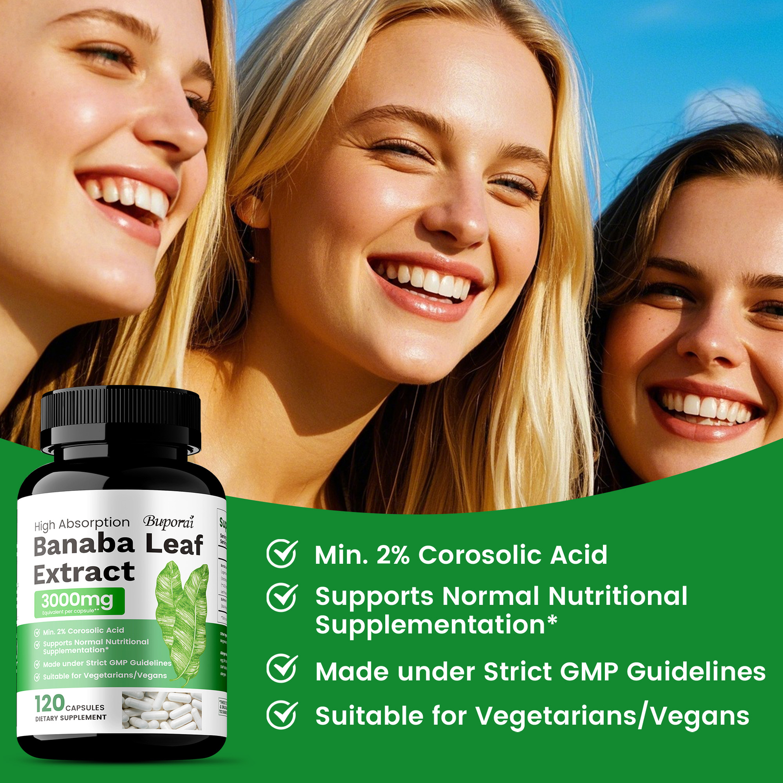 Banaba Leaf Extract 3000mg – Heart, Blood Sugar Health,Antioxidants,Weight Loss