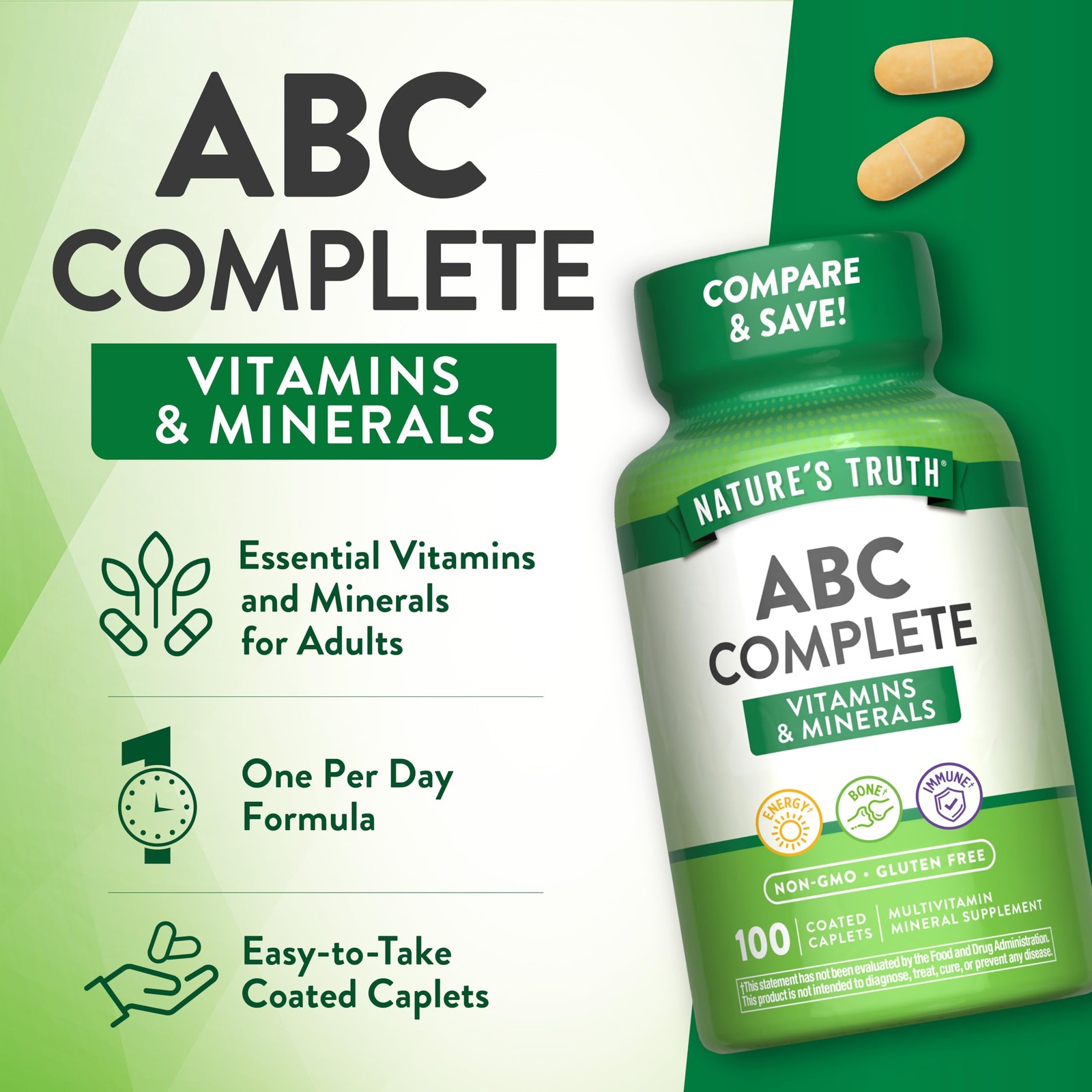 Nature’s Truth ABC Complete | Daily Multivitamin & 100 Count (Pack of 1)