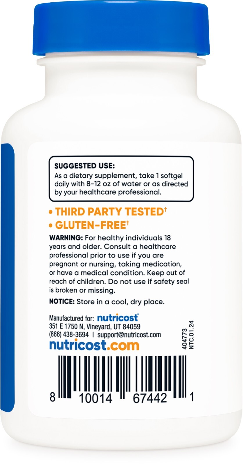 Nutricost Vitamin D3 1000 iu Softgels, 240 Softgels – Non-GMO & Gluten Free
