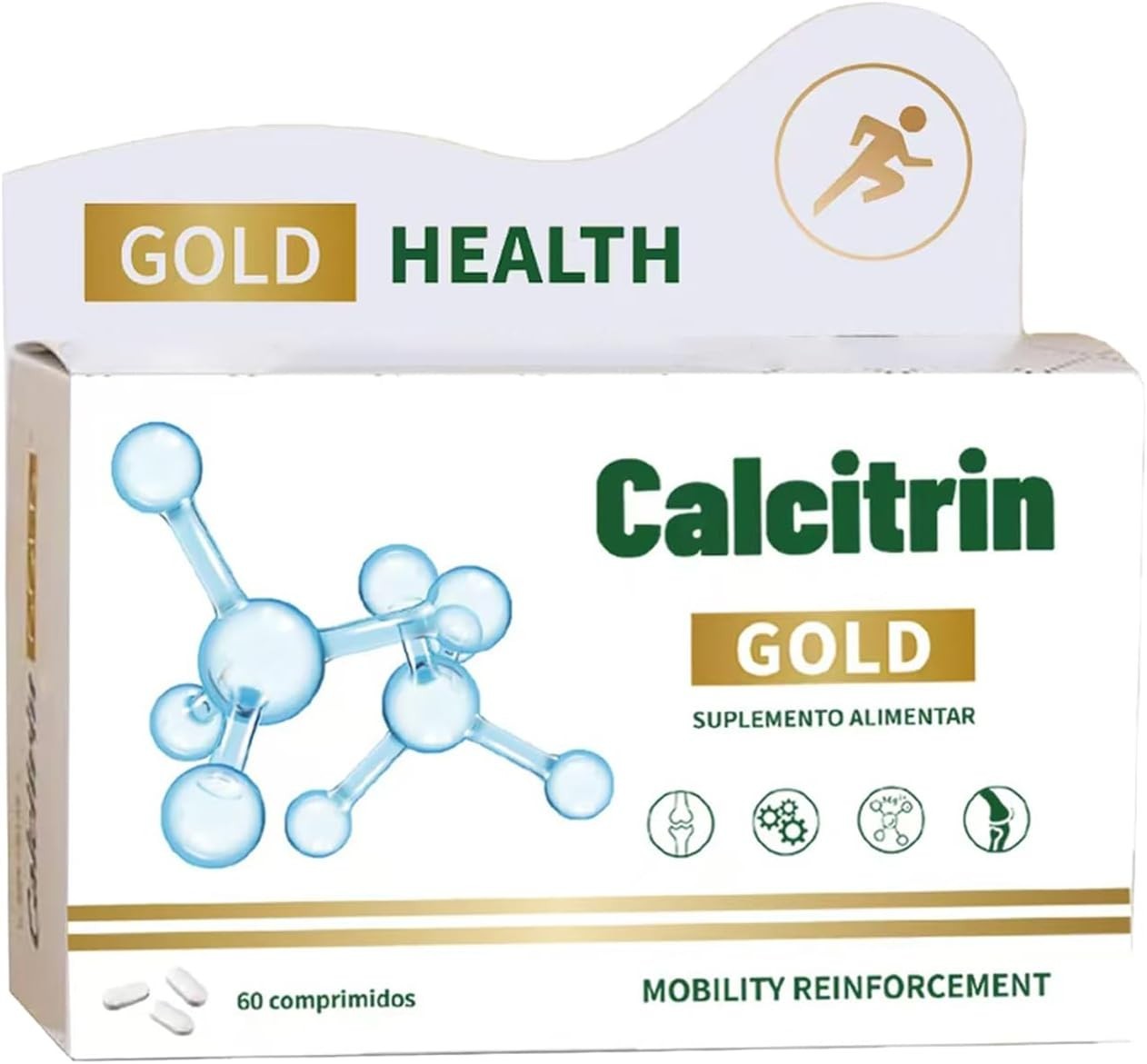 Calcitrin Gold Mobility Supplement: Unflavored Calcium & Collagen Tablets, 60 Ct