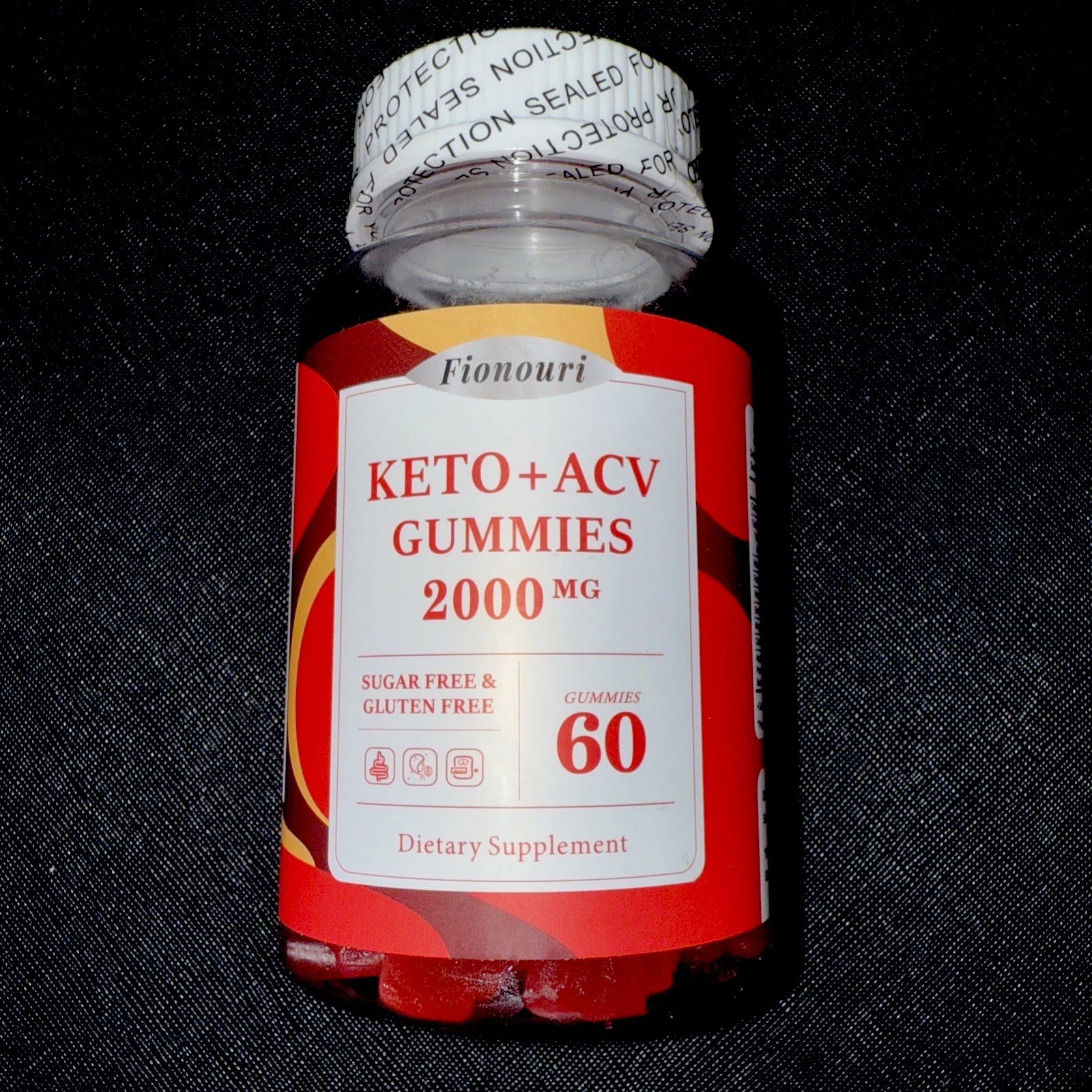 Fionouri Keto+ACV GUMMIES 2000 Mg Sugar-Free And Gluten-Free 60 Gummies ￼