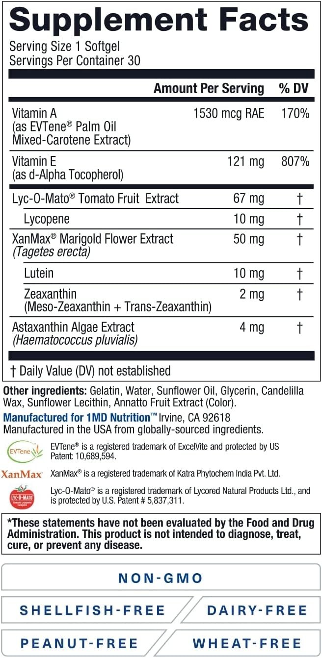 VisionMD Eye Vitamin CARMIS with Lutein & Zeaxanthin 90 Softgels, 3-Pack
