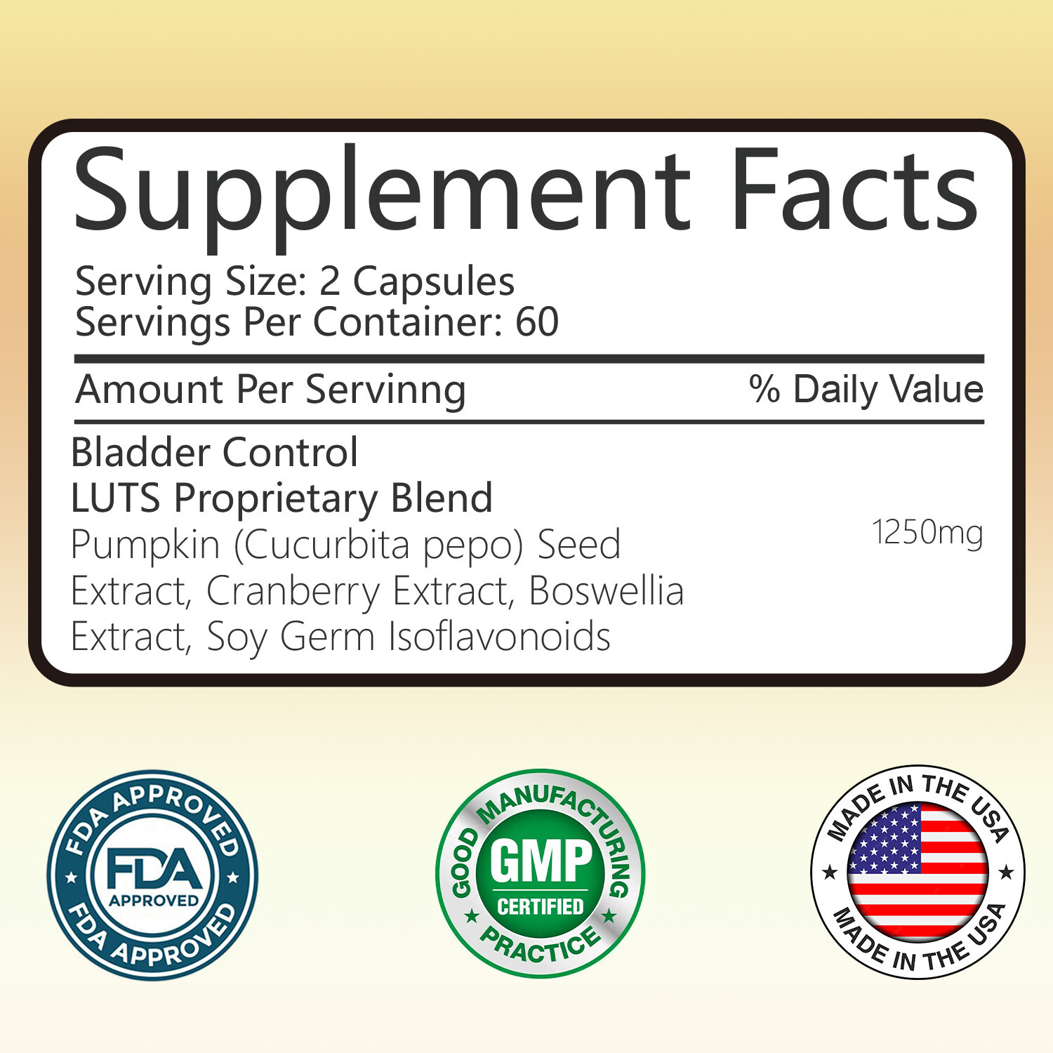 120pcs Bladder Control Capsules -Pumpkin Seed,Cranberry -Support Prostate Health