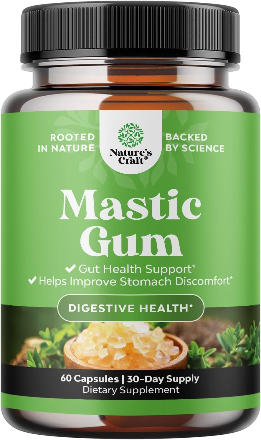 Mastic Gum Capsules – Herbal Digestion Supplement Providing Upset Stomach Relief