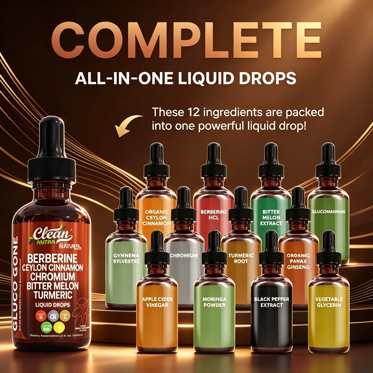 Clean Nutra Berberine with Ceylon Cinnamon Liquid Drops–Metabolism & Blood Sugar
