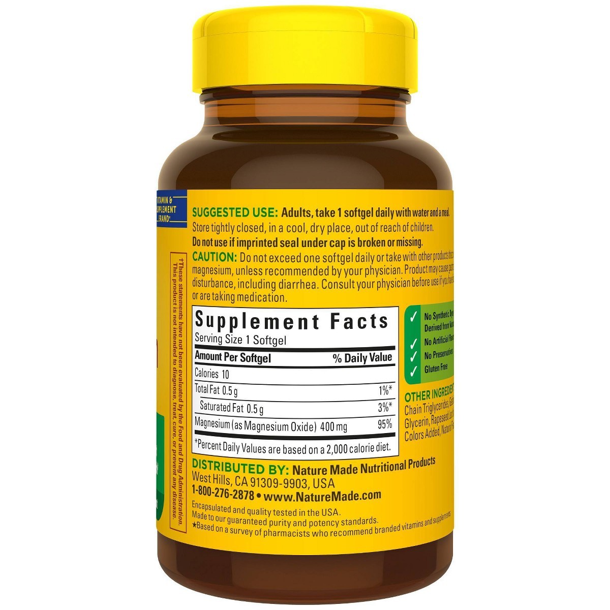 Nature Made Extra Strength Magnesium Oxide 400mg – 60ct