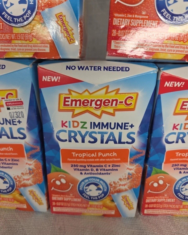 EMERGEN-C KIDZ IMMUNE + CRYSTALS TROPICAL PUNCH 28CT STICK (05/2026) Lot 6 Pack