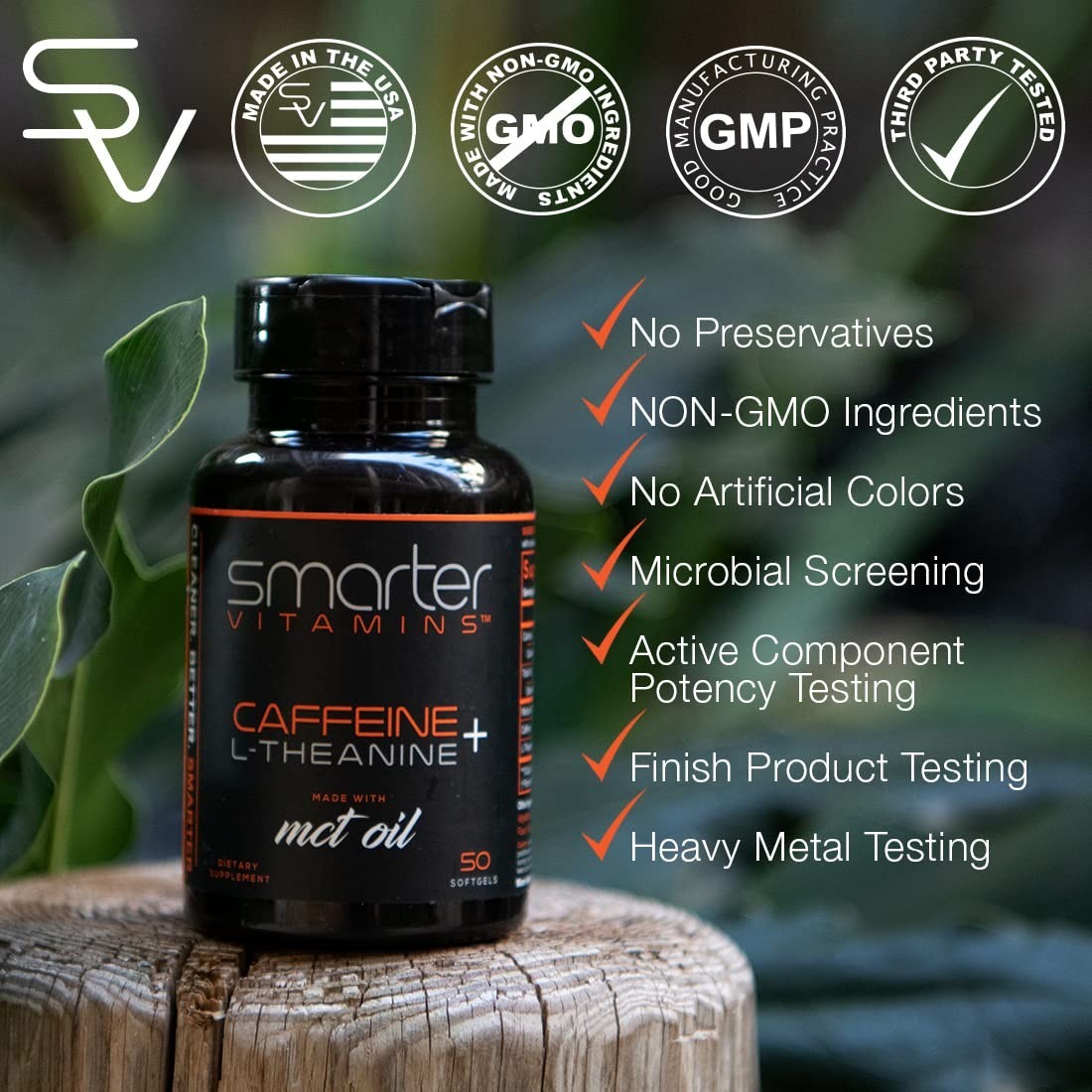 Caffeine Pills 200mg with MCT Oil & L-Theanine for Energy & Focus – 50 Softgels