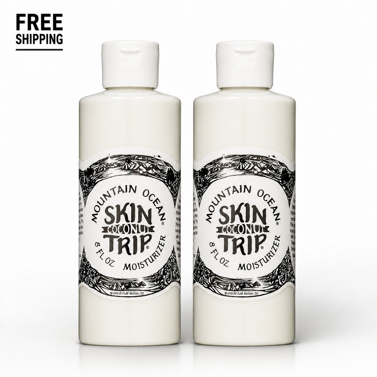 2 Pack Mountain Ocean Skin Trip Coconut Moisturizer 8 oz Lotion