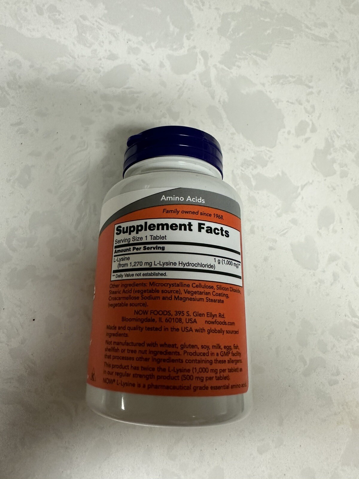 NOW Foods L-Lysine Double Strength 1000mg Tablets – 100 Count