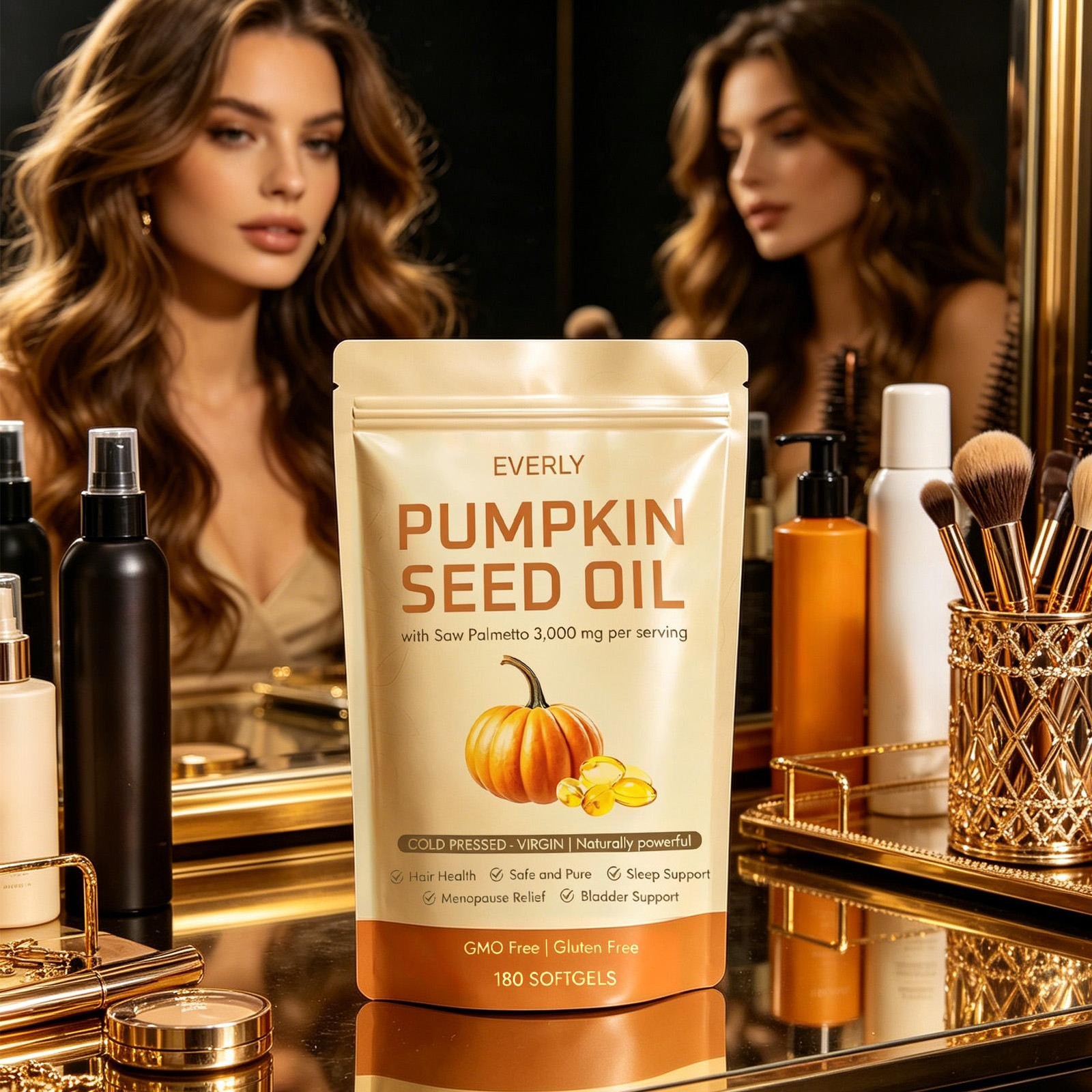 3 Pack Pumpkin Seed Oil 3000mg 180 Softgels Cold Pressed Virgin Saw Palmetto –
