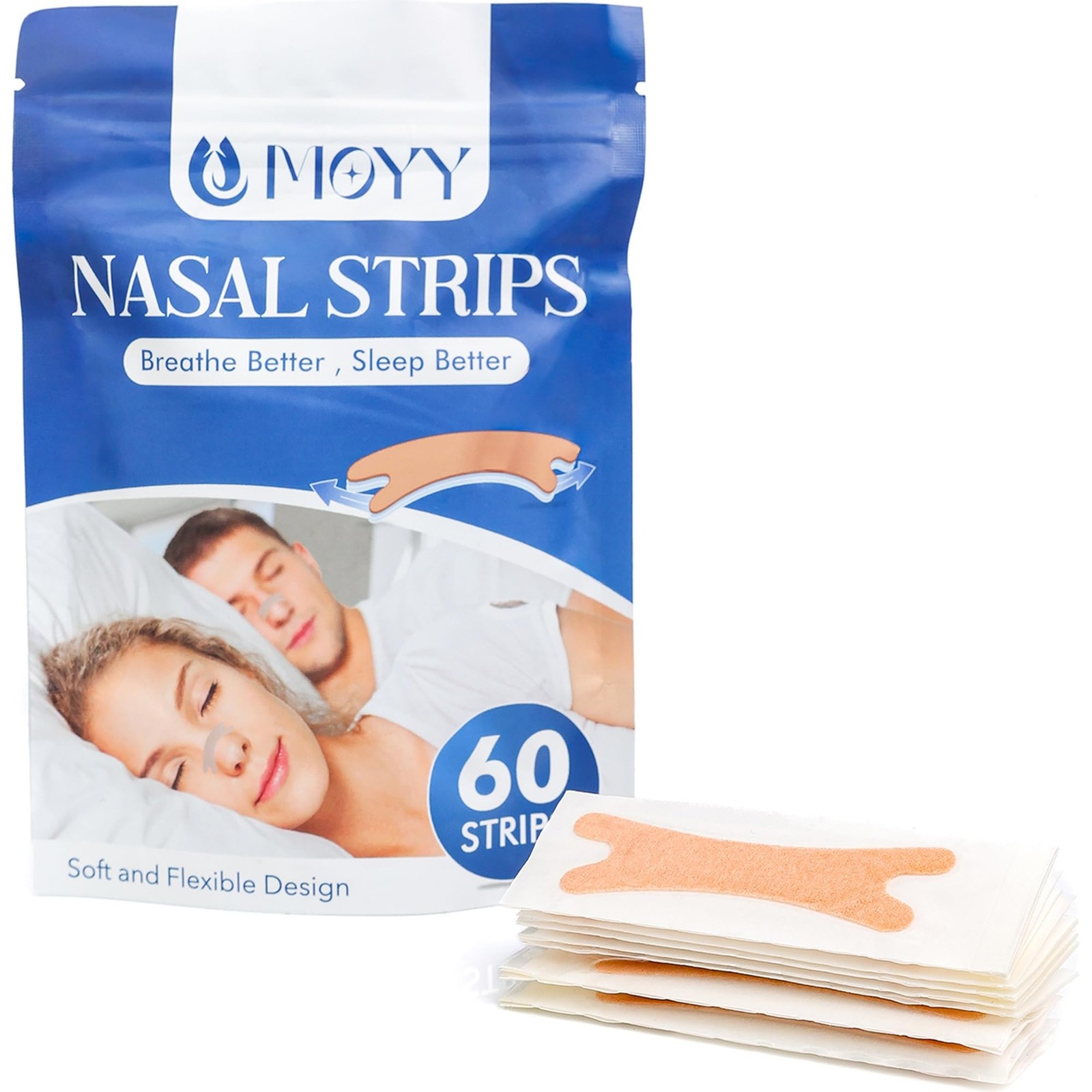 Nasal Strips – 60 Count – Extra Strong Adhesive, Hypoallergenic, Comfortable …