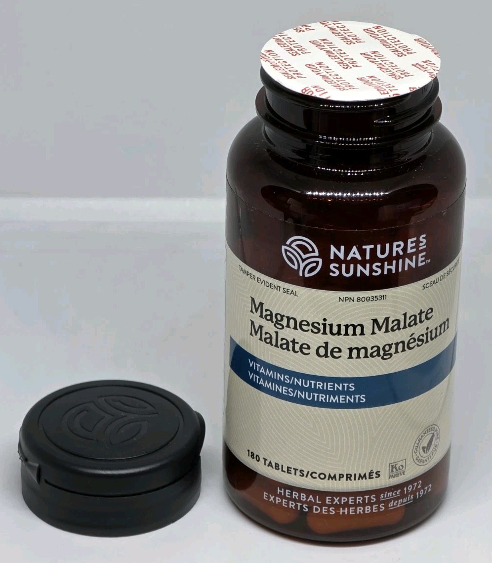 Natures Sunshine Magnesium Malate 180 Tablets New Sealed Bottle Exp. 02/2027