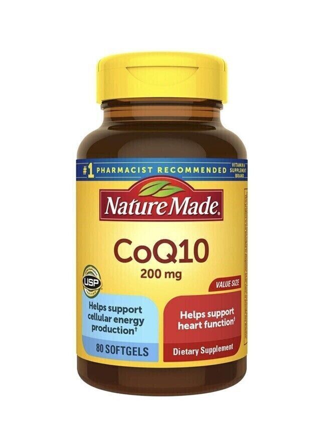 Nature Made CoQ10 200 mg – 80 Liquid Softgels Exp. 03/2028