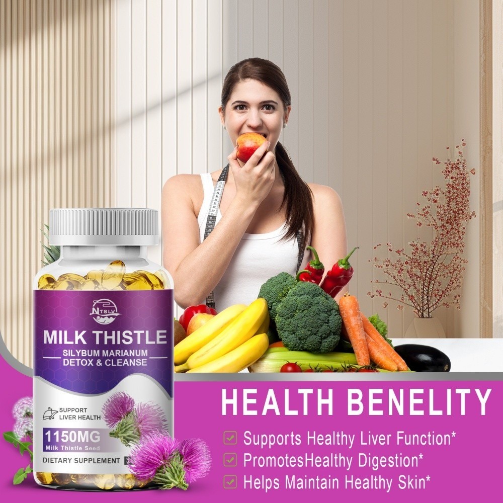 Milk thistle capsules support inflammation of the liver and thyroid gland 120pc