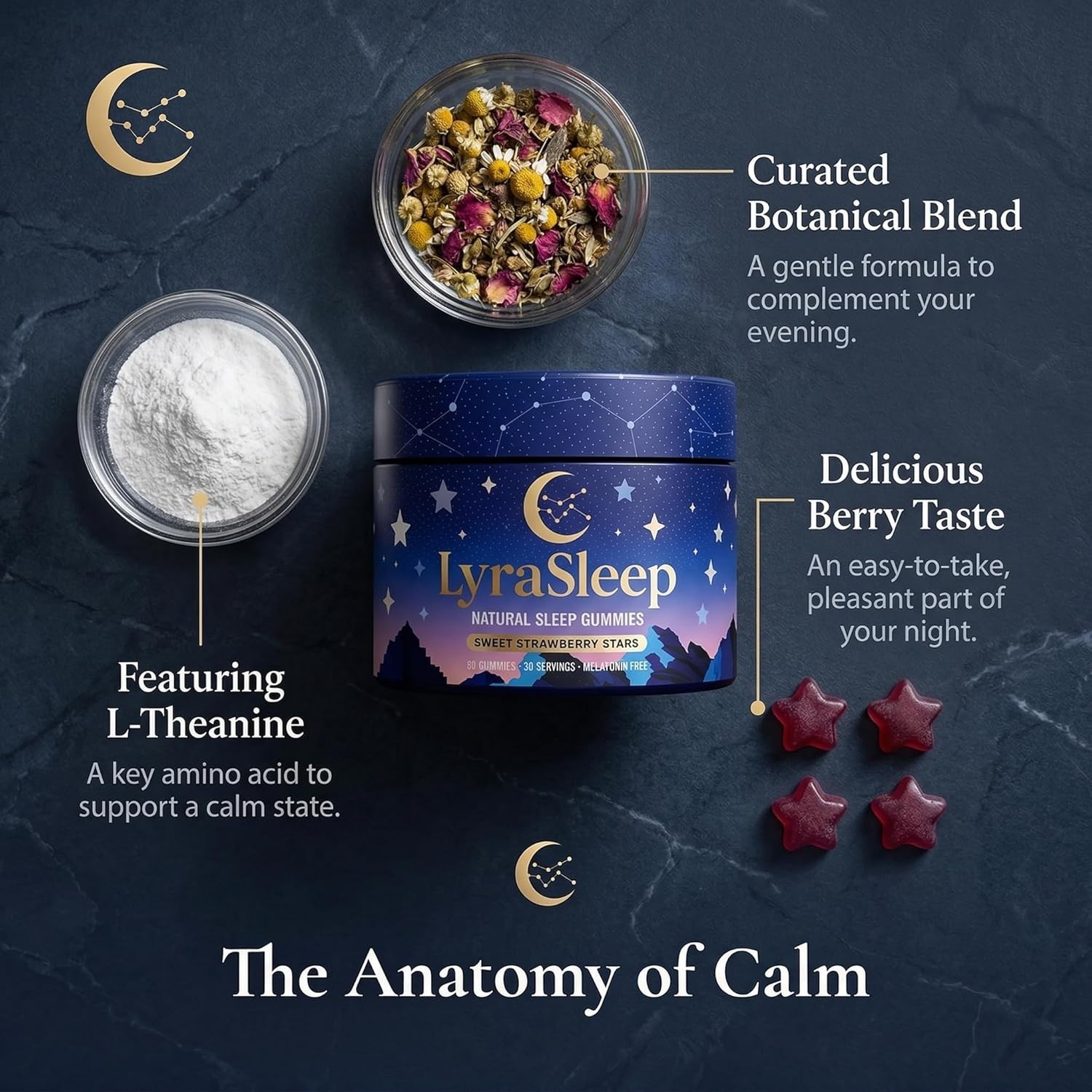 Lyrasleep Gummies – Nighttime Relaxation & Sleep Support Supplement with L-Thean