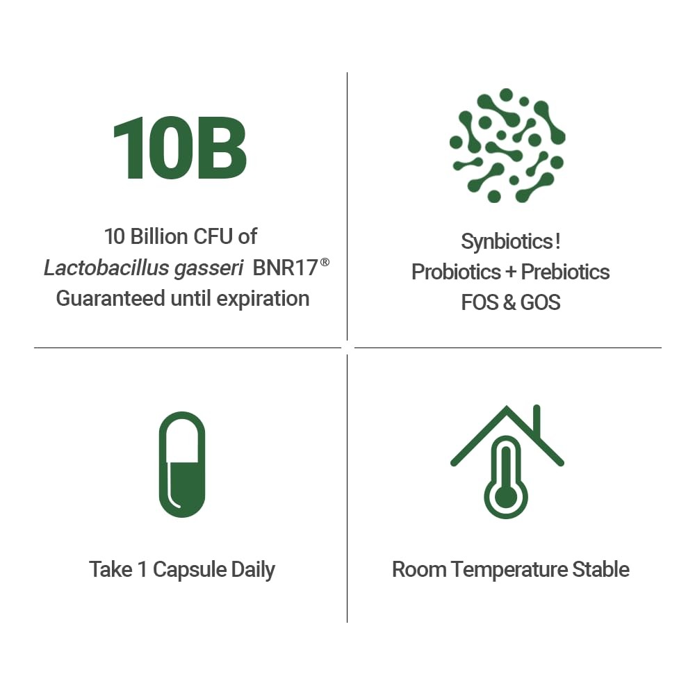 Lactobacillus Gasseri BNR17, 10 Billion CFU, 30 Capsules, Probiotic Supplement