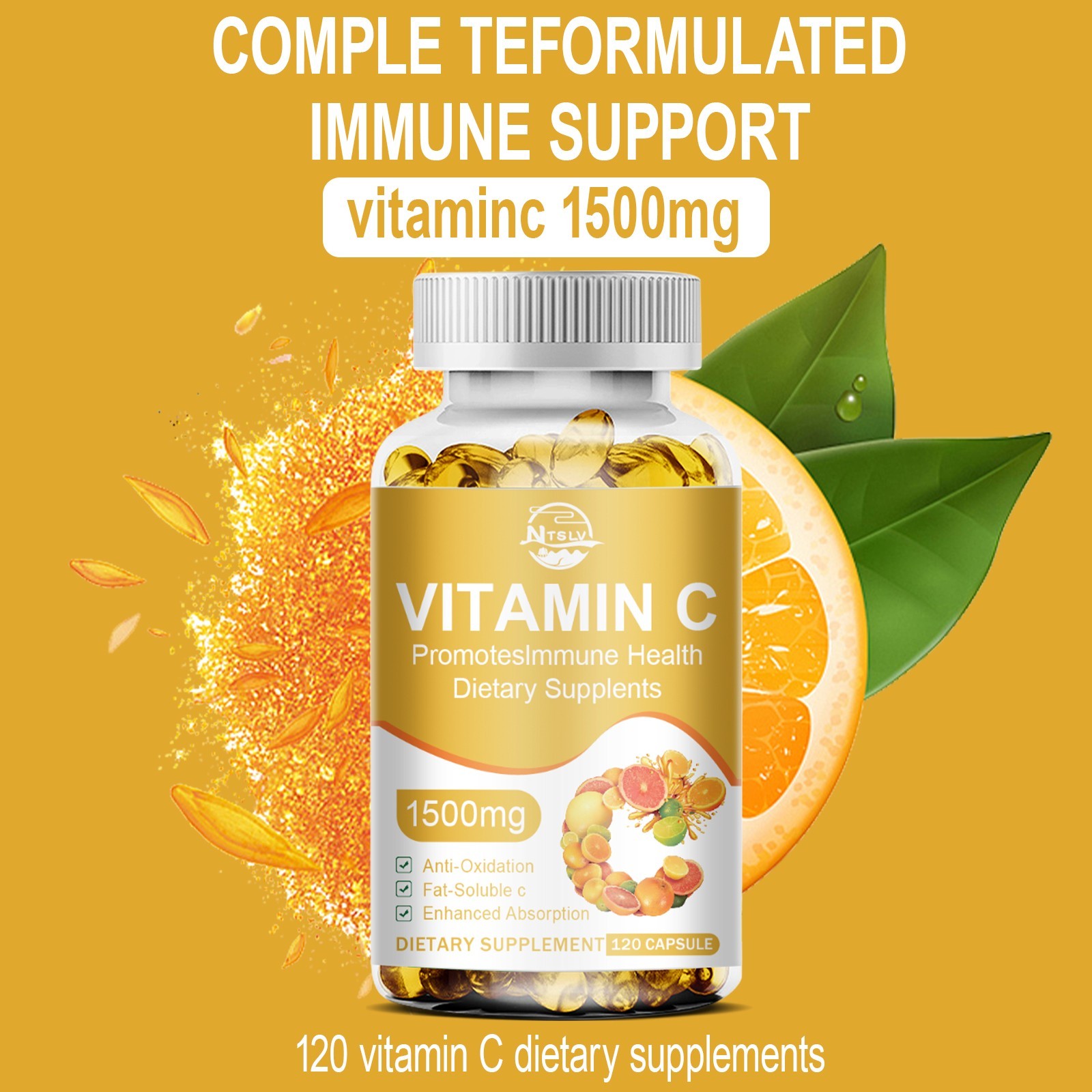 120 Vitamin C, Anti-Aging Whitening Antioxidant, Sunscreen Support Wound Healing