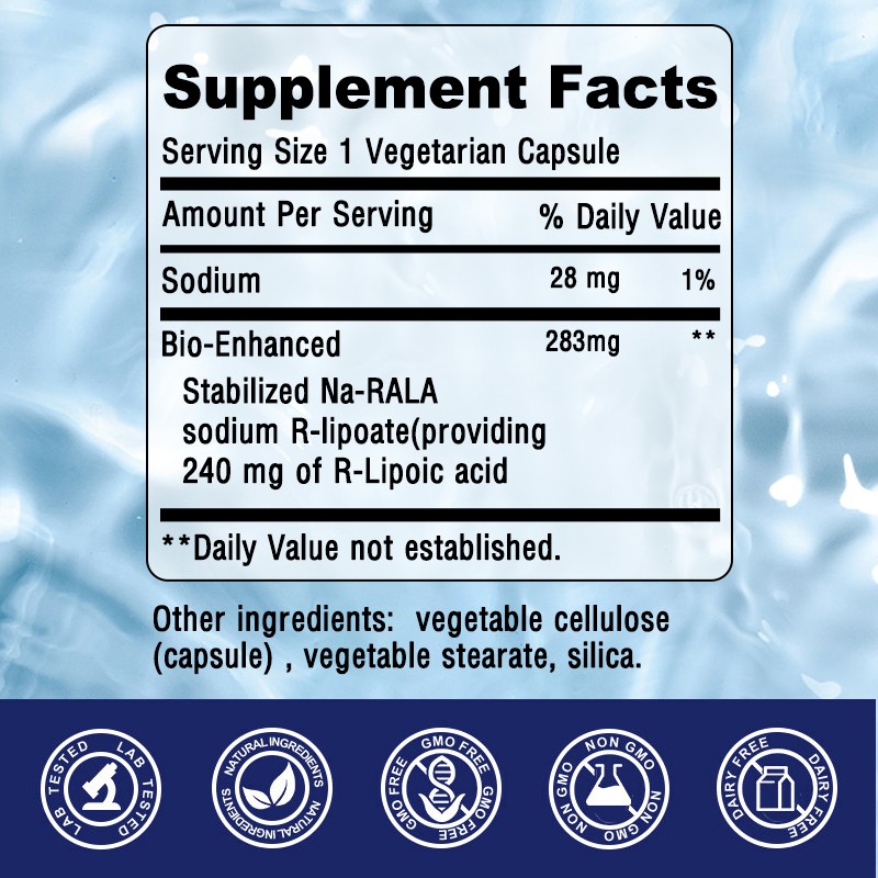 R-Lipoic Acid-Maintain Cellular Energy,Non Gmo Gluten Free 30/60/120 Capsules