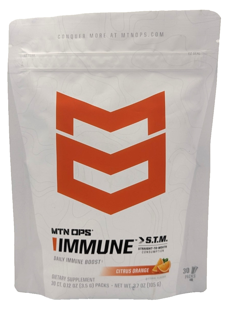 MTN OPS Immune, Daily Immune Boost, 30 Stick Packs, Citrus Orange, Exp. 7/27