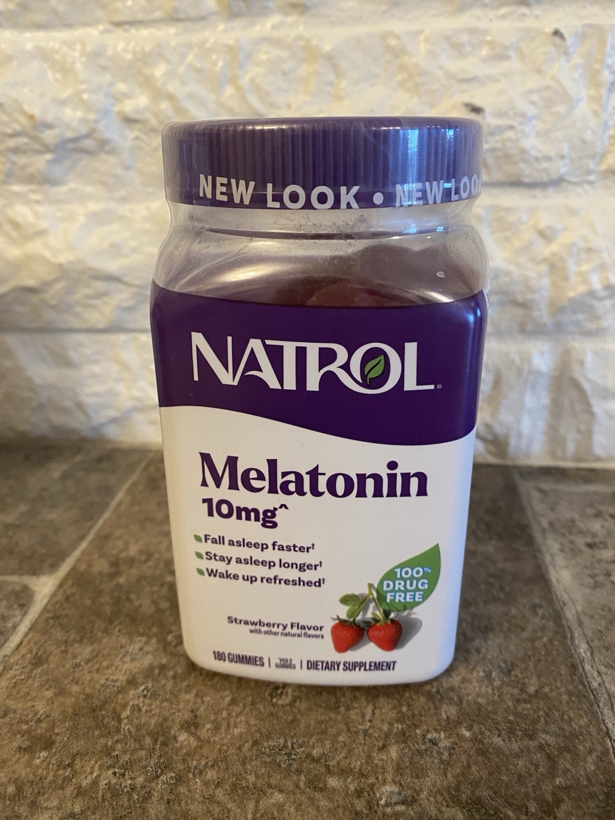 *2 PK*Natrol Melatonin 10mg Sleep Aid Gummies Strawberry 180ct.Each.