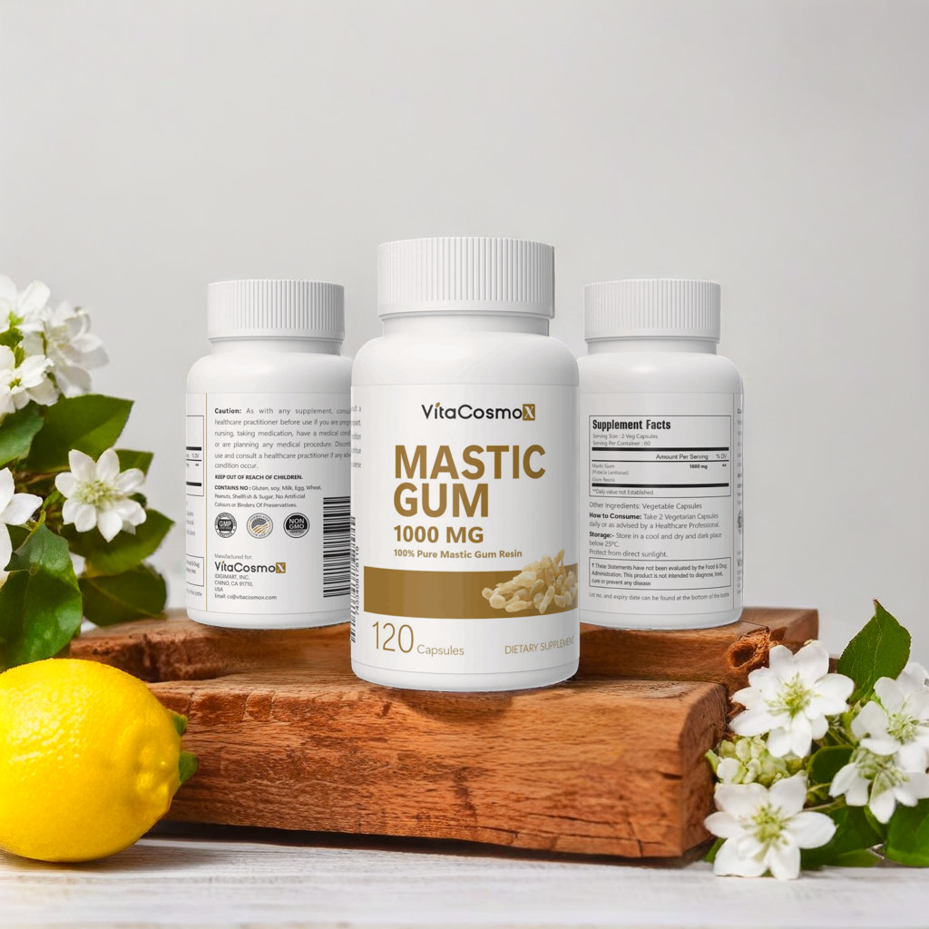 PipingRock Mastic Gum 1000mg 120 Capsules | Non-GMO & Gluten Free