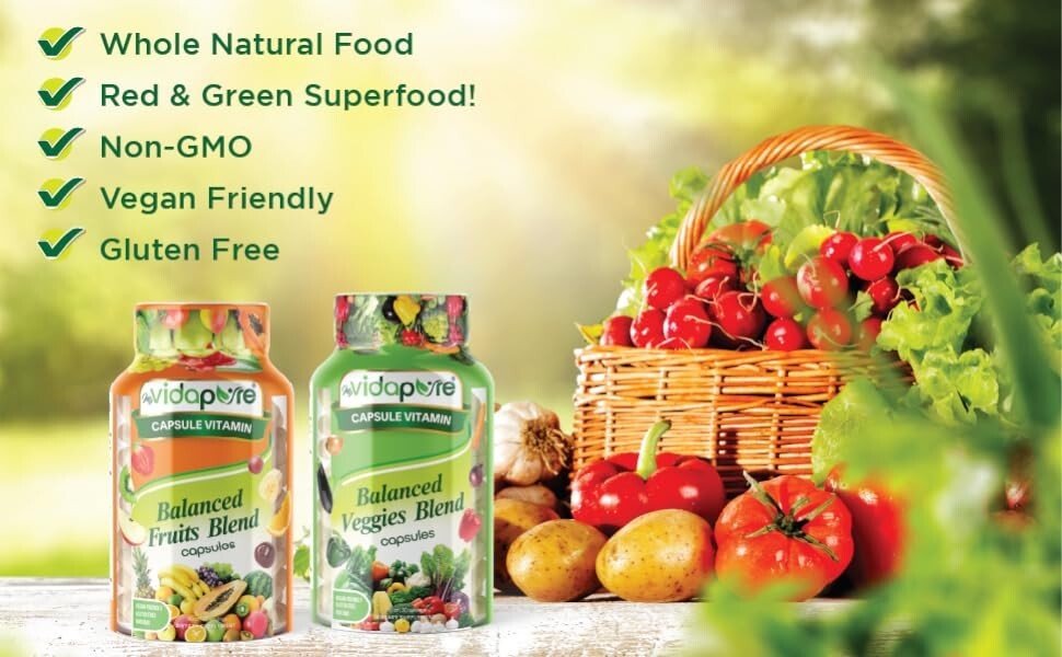 360 Caps Fruits & Veggies – 180 Fruit and 180 Veg (Compare to Balance of Nature)
